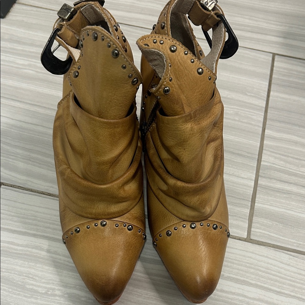 Freebird Brown Studded Ankle Boots